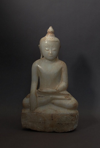 Редкая алебастровая скульптура Будды периода Шан, 18 в.